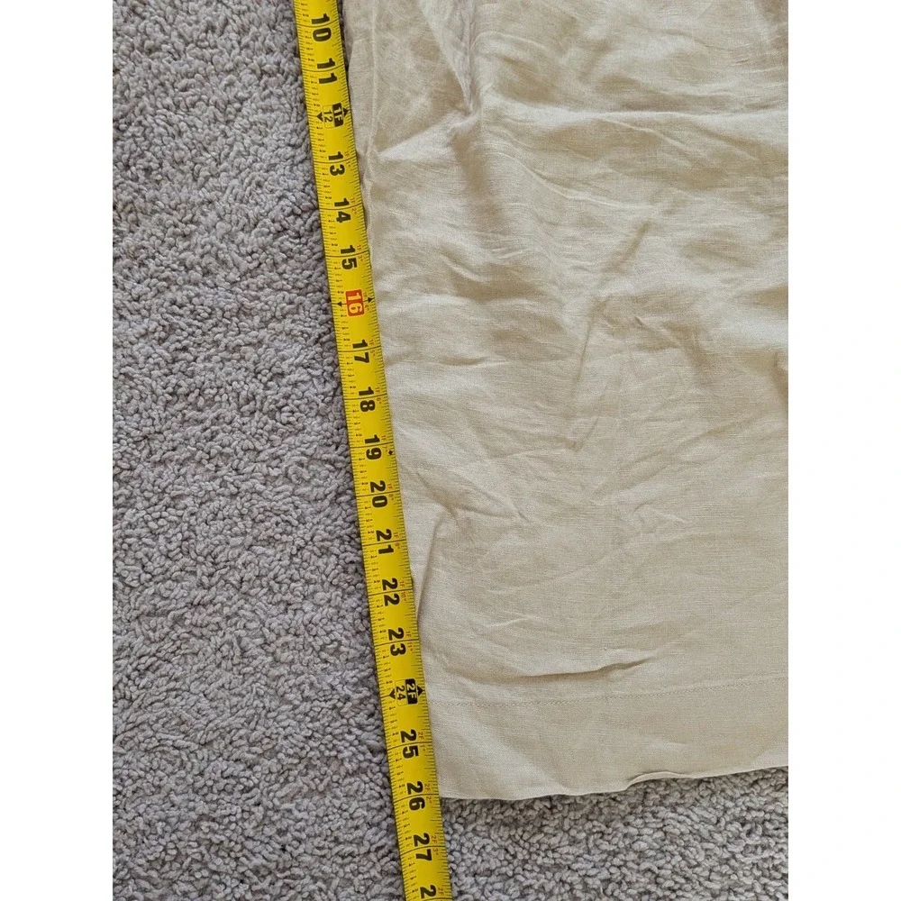 Quince European Linen Wide Leg Pants Womens Large (Fits 32x26) Driftwood NWT
